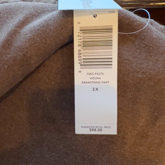 NWT Eileen Fisher Sz 3X 2 Piece Set Hooded Jacket Drawstring Pants Brown Cotton - Picture 2 of 14